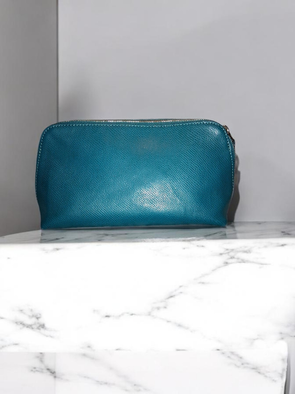 Coach Teal Leather Zip Pouch - Picture 2 of 6